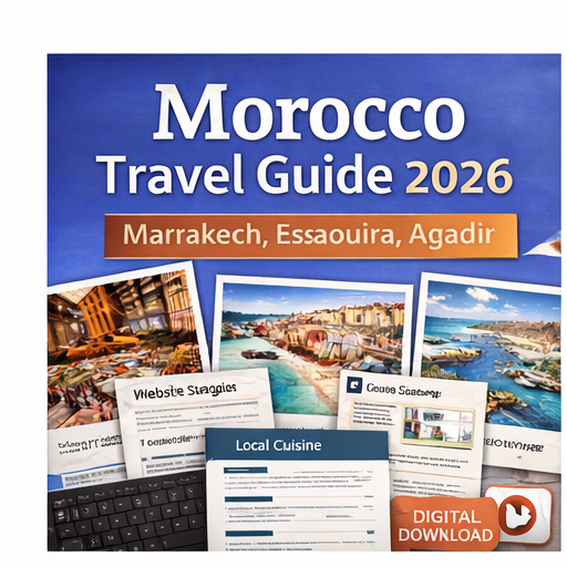 Ultimate Morocco Travel Guide 2026 – Marrakech, Essaouira & Agadir Itinerary, Travel Tips & Hidden Gems (PDF Download)